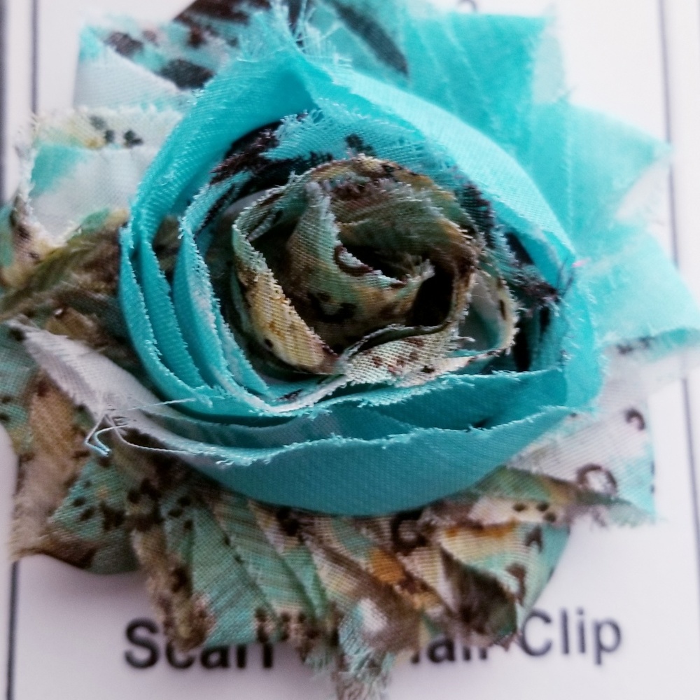 Shabby Rose Flower Scarf Clip or Hair Clip